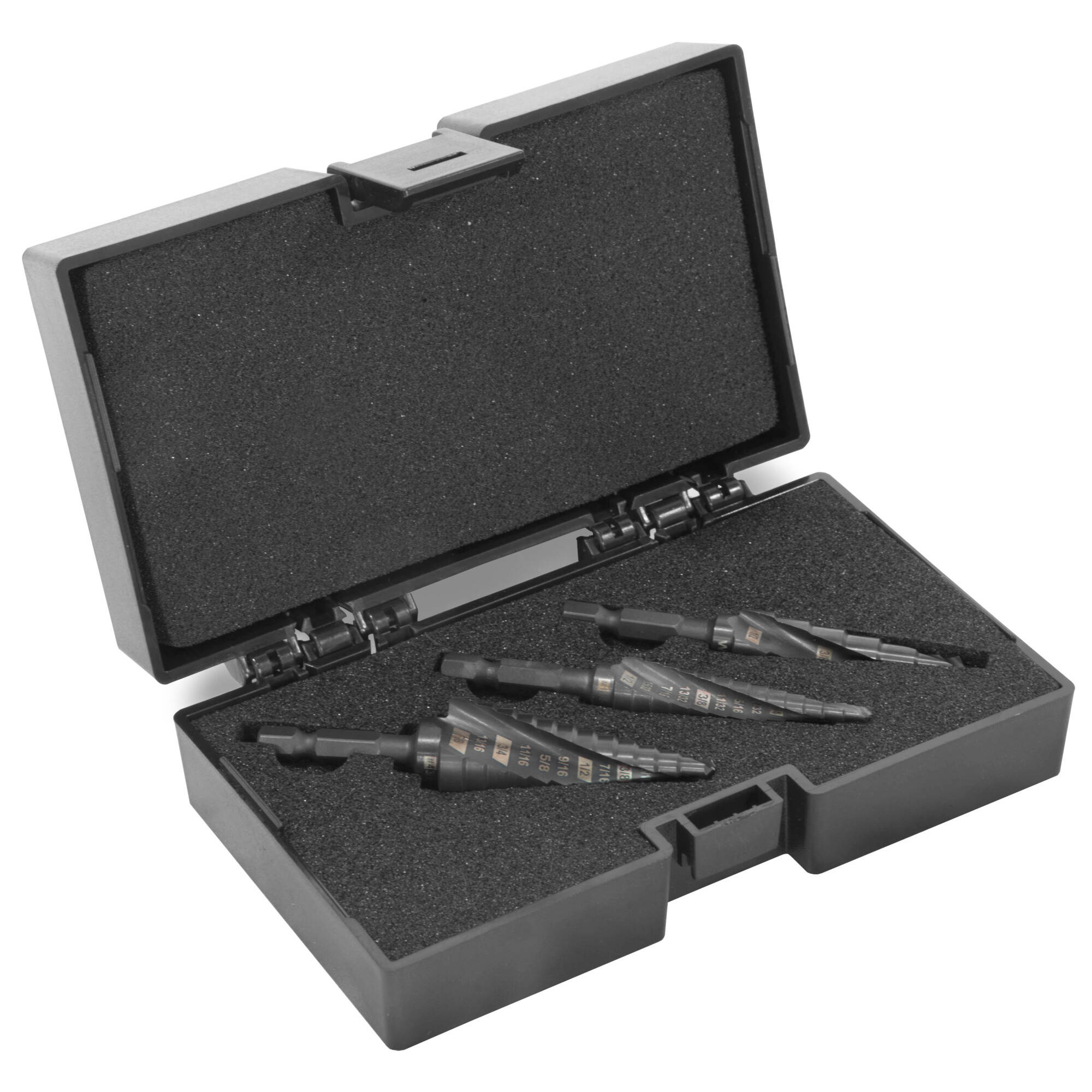 WEN 3-Piece Impact-Duty Titanium Step Drill Bit Set - 1/8in. to 7/8in. Diameter, Hex Shanks, Model# DB124X